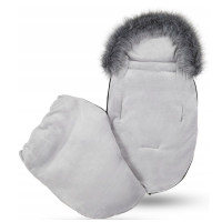 Dětský fusak do kočárku BABYMAM Premium - Levandulová zahrada/šedý