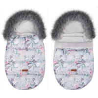 Dětský fusak do kočárku BABYMAM Premium - Levandulová zahrada/šedý