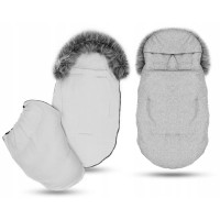 Dětský fusak do kočárku BABYMAM Premium - světle šedý melange