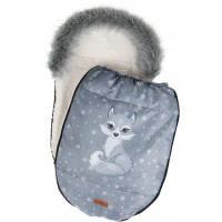Dětský fusak do kočárku BABYMAM Premium - Vlk/beránek ecru