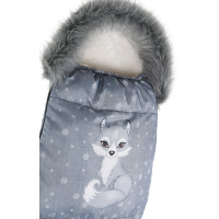 Dětský fusak do kočárku BABYMAM Premium - Vlk/beránek ecru