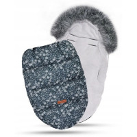 Dětský fusak do kočárku BABYMAM Premium - Vločky/šedý