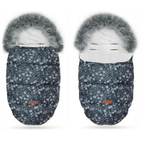 Dětský fusak do kočárku BABYMAM Premium - Vločky/šedý