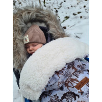 Dětský fusak do kočárku BABYMAM Premium - Zimní les/beránek ecru