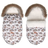 Dětský fusak do kočárku BABYMAM Premium - Zimní les/beránek ecru