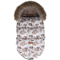Dětský fusak do kočárku BABYMAM Premium - Zimní les/cappuccino