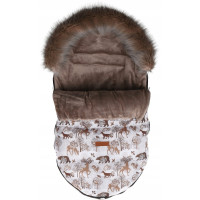 Dětský fusak do kočárku BABYMAM Premium - Zimní les/cappuccino
