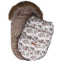 Dětský fusak do kočárku BABYMAM Premium - Zimní les/cappuccino