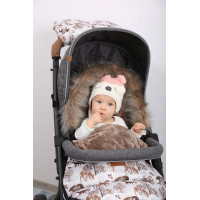 Dětský fusak do kočárku BABYMAM Premium - Zimní les/cappuccino