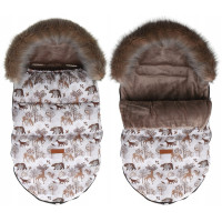 Dětský fusak do kočárku BABYMAM Premium - Zimní les/cappuccino