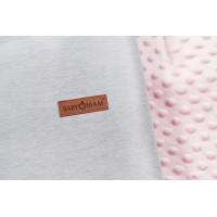 Dětský fusak s kapucí BABYMAM Soft Nature - světle šedý melange/růžová minky