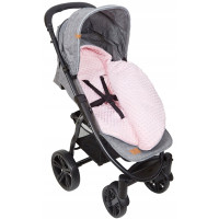 Dětský fusak s kapucí BABYMAM Soft Nature - světle šedý melange/růžová minky