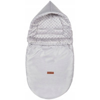 Dětský fusak s kapucí BABYMAM Soft Nature - světle šedý melange/šedá minky
