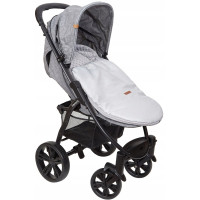 Dětský fusak s kapucí BABYMAM Soft Nature - světle šedý melange/šedá minky