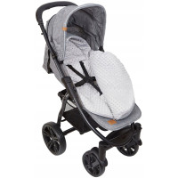 Dětský fusak s kapucí BABYMAM Soft Nature - světle šedý melange/šedá minky