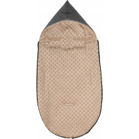 Dětský fusak s kapucí BABYMAM Soft Nature - tmavě šedý melange/béžová minky