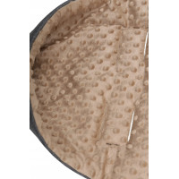 Dětský fusak s kapucí BABYMAM Soft Nature - tmavě šedý melange/béžová minky