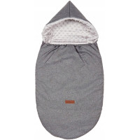 Dětský fusak s kapucí BABYMAM Soft Nature - tmavě šedý melange/šedá minky
