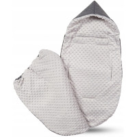 Dětský fusak s kapucí BABYMAM Soft Nature - tmavě šedý melange/šedá minky