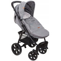 Dětský fusak s kapucí BABYMAM Soft Nature - tmavě šedý melange/šedá minky