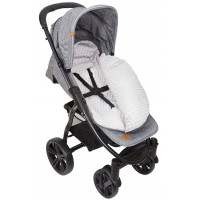 Dětský fusak s kapucí BABYMAM Soft Nature - tmavě šedý melange/šedá minky