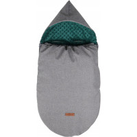 Dětský fusak s kapucí BABYMAM Soft Nature - tmavě šedý melange/tmavě zelená minky