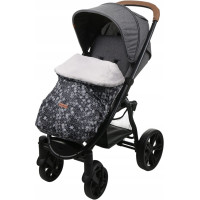 Dětský fusak na sportovní kočárek BABYMAM - Vločky/šedý