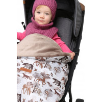 Dětský fusak na sportovní kočárek BABYMAM - Zimní les/cappuccino