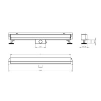 Sprchový žlab do stěny MEXEN FLAT WALL 2v1 - zlatý, 1530060, 60 cm