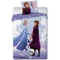 Dětské bavlněné povlečení FROZEN Anna, Elsa a Olaf - 140x200 cm