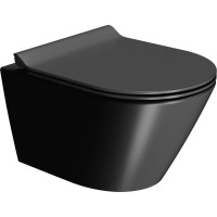 GSI KUBE X závěsná WC mísa, GeniusFlush, 36x50cm, černá dual-mat 941226