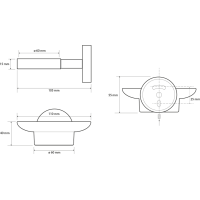 Sapho X-ROUND COPPER mýdlenka, mléčné sklo, měď mat XR803PG