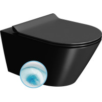 GSI KUBE X závěsná WC mísa, GeniusFlush, 36x55cm, černá dual-mat 941326