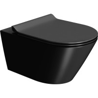 GSI KUBE X závěsná WC mísa, GeniusFlush, 36x55cm, černá dual-mat 941326