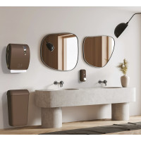 MARPLAST ECOLORED odpadkový koš nástěnný s víkem 23l, ABS, Soft Touch, hnědá A74020DB