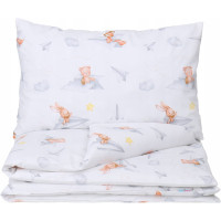 Dětské bavlněné povlečení do postýlky 120x90 cm BABYMAM PREMIUM - Let vlaštovkou