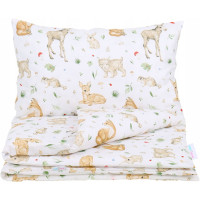 Dětské bavlněné povlečení do postýlky 135x100 cm BABYMAM PREMIUM - Lesní zvířátka