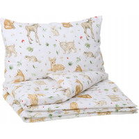 Dětské bavlněné povlečení do postýlky 135x100 cm BABYMAM PREMIUM - Lesní zvířátka