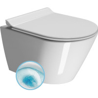 GSI KUBE X závěsná WC mísa, GeniusFlush, 36x50cm, bílá ExtraGlaze 941211