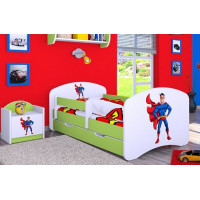 Dětská postel se šuplíkem 160x80cm SUPERMAN, modrá