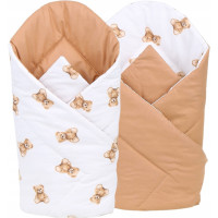 Oboustranné hnízdečko (kokon) pro miminko - BABYMAM PREMIUM set 7v1 - Medvídek Teddy s béžovou minky