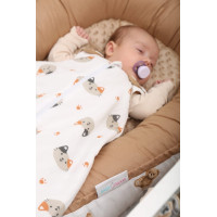 Oboustranné hnízdečko (kokon) pro miminko - BABYMAM PREMIUM set 7v1 - Medvídek Teddy s béžovou minky