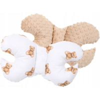 Oboustranné hnízdečko (kokon) pro miminko - BABYMAM PREMIUM set 7v1 - Medvídek Teddy s béžovou minky