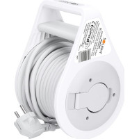 Solight prodlužovací přívod na bubnu 10m, 3 zásuvky, šedý kabel, 3x 1,5mm2