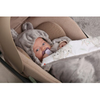 Plyšová zavinovačka s kapucí BABYMAM do autosedačky - Můj les/šedá