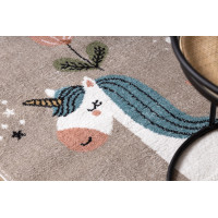 Dětský kusový koberec Fun Unicorn with rainbow beige, 200x290 cm