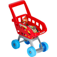 Pokladna v supermarketu s vozíkem - bílá/červená