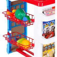 Pokladna v supermarketu s vozíkem - bílá/červená