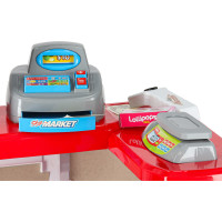 Pokladna v supermarketu s vozíkem - bílá/červená