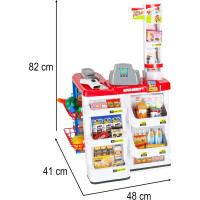 Pokladna v supermarketu s vozíkem - bílá/červená